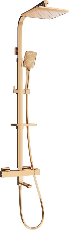 Mexen CQ62 kád-zuhanykészlet esőztetővel és termosztátos csappal, rózsaarany - 779106295-60