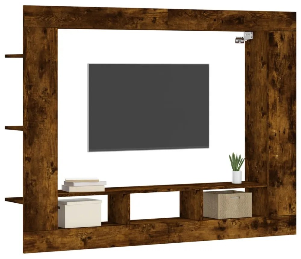 füstös tölgy színű szerelt fa TV-szekrény 152x22x113 cm