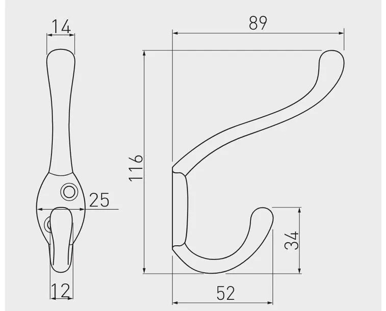 Fogas fém, MALAGA A0, fekete matt