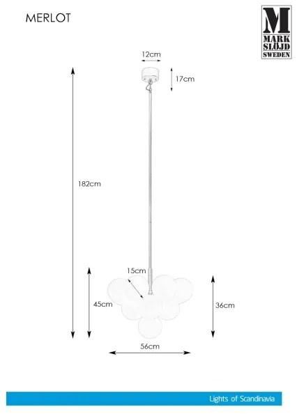 Markslöjd 107903 - MERLOT rudas csillár, 13xG9/20W/230V, átmérő 56 cm, fehér/arany