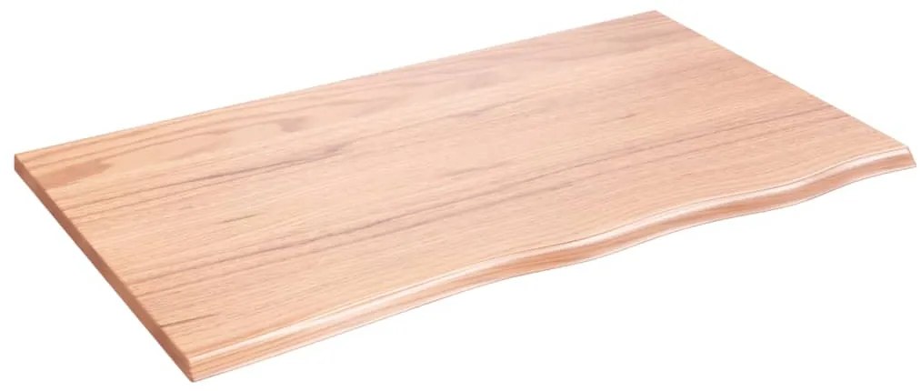 világosbarna kezelt tömör fa fürdőszobai pult 100x60x2 cm