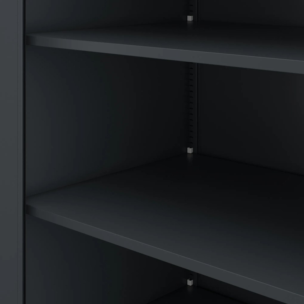 Fém irodai és műhelyszekrény antracit JAN D600 900 x 1850 x 600 mm