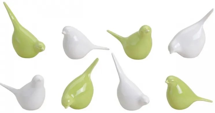 Porcelán madárka BIRDETTA 9 cm - több változat Termék színe: Fehér