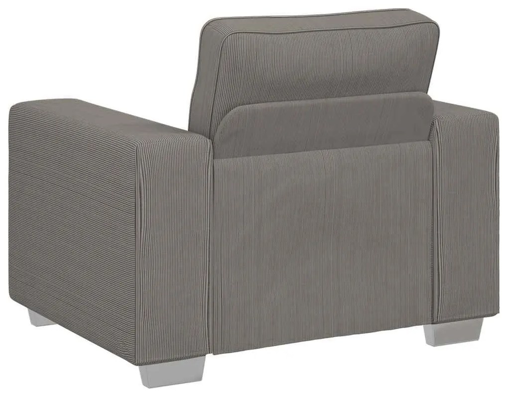 világosszürke kordbársony szövet kanapéfotel 60 cm
