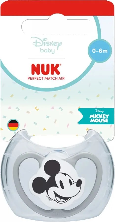 Baba cumi NUK Perfect Match Air Disney Mickey Mouse  0–6 hónapos grey, vel. 0-6 h