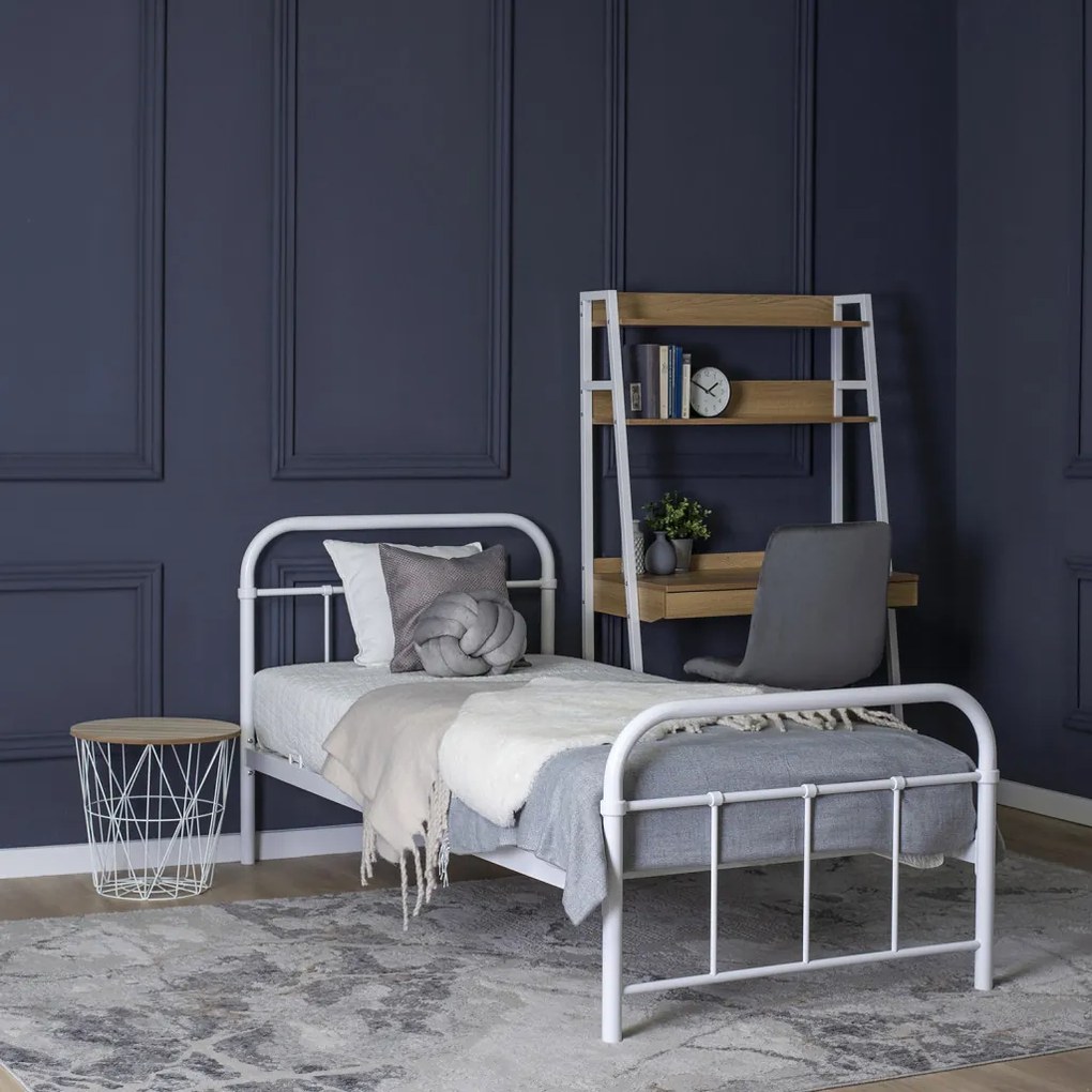 Ágy 90x200 cm fehér színben – PABLO