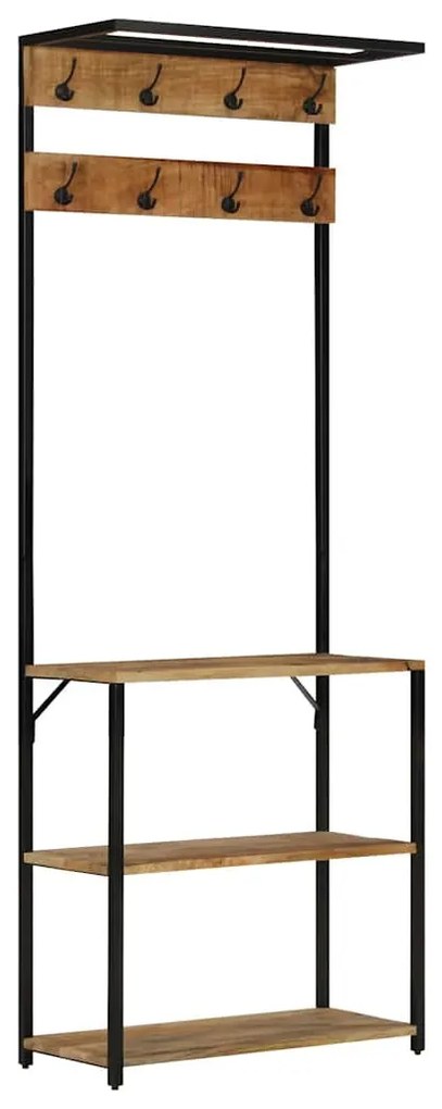tömör durva mangófa fogas cipőtárolóval 68 x 30 x 182 cm