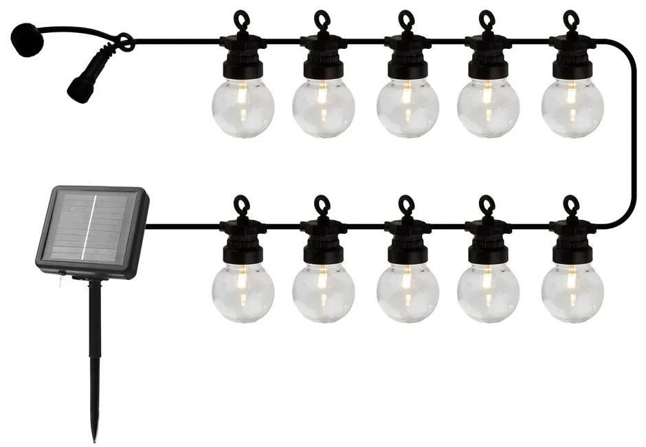 Napelemes fényfüzér, izzók száma 10 db-os hosszúság 300 cm Lucas Clear – Sirius