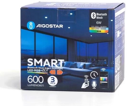 Aigostar-KÉSZLET 3xLED RGBW Dimmelhető függesztett mennyezeti lámpa MESH 6W/230V 2700K-6500K átm. 11,5cm