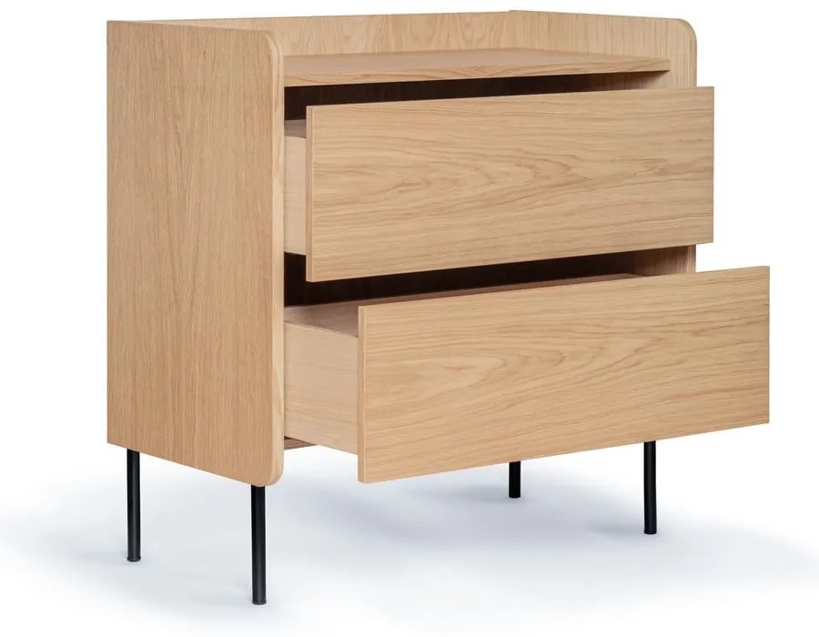 Natúr színű magas komód tölgyfa dekorral 80x82 cm Wrap – Bonami Selection