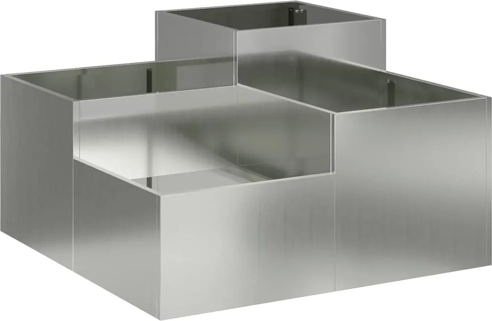 vidaXL Kerti cserép Ezüst 80 x 80 x 48 cm Horganyzott acél