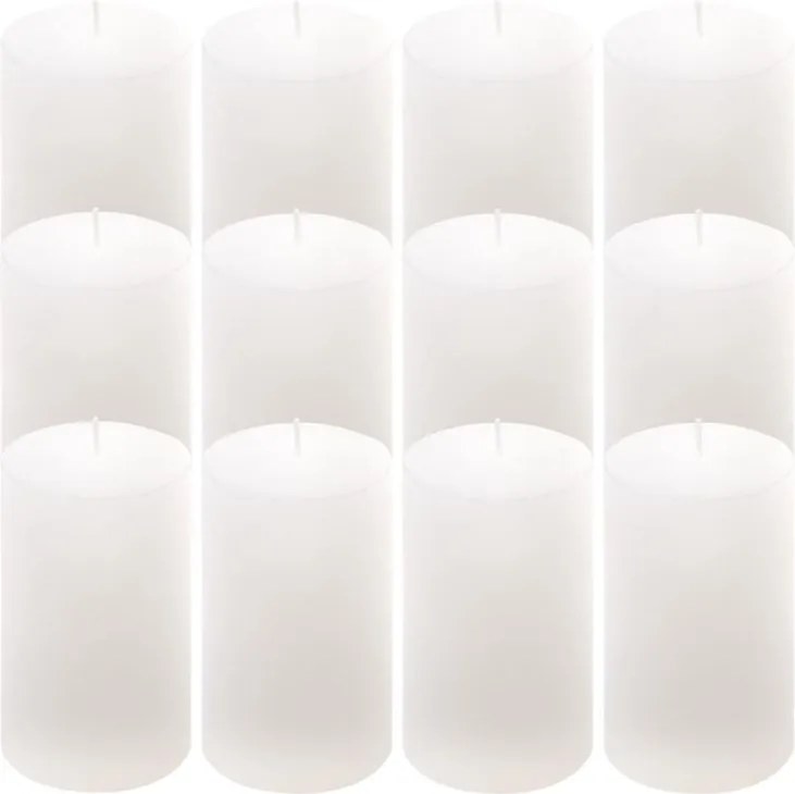 Rusztikus gyertya készlet 11,5 cm Ø 6,8 cm 12 db fehér
