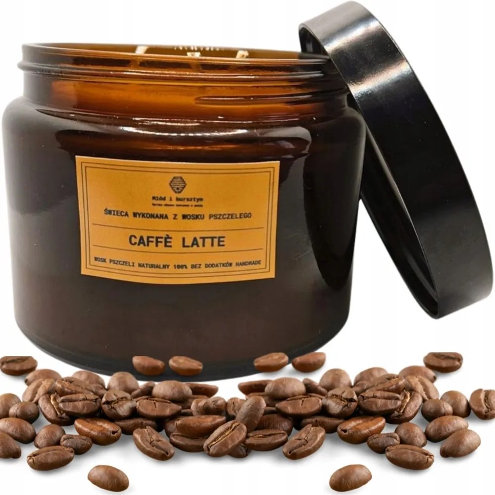 Bio Illatgyertya Méhviasz tégelyben Cafe Latte illattal 500 ml