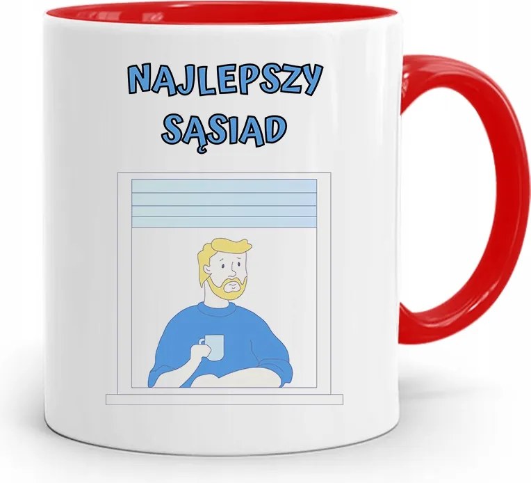 Szomszédnak Piros Ajándék Bögre fényképes nyomtatással