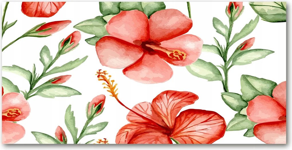 Fotó üvegkép Trópusi virágok 140x70