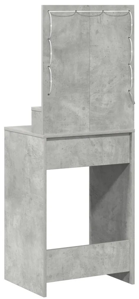 LED-es sminkasztal Beton szürke 50x41x135 cm