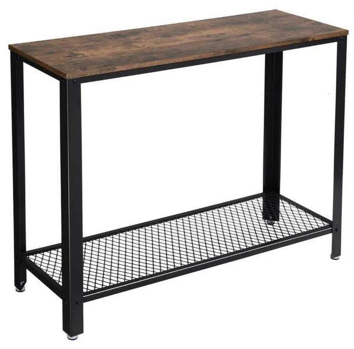 Modern Stílusú konzolasztal 101,5 x 80 x 35 cm, barna-fekete