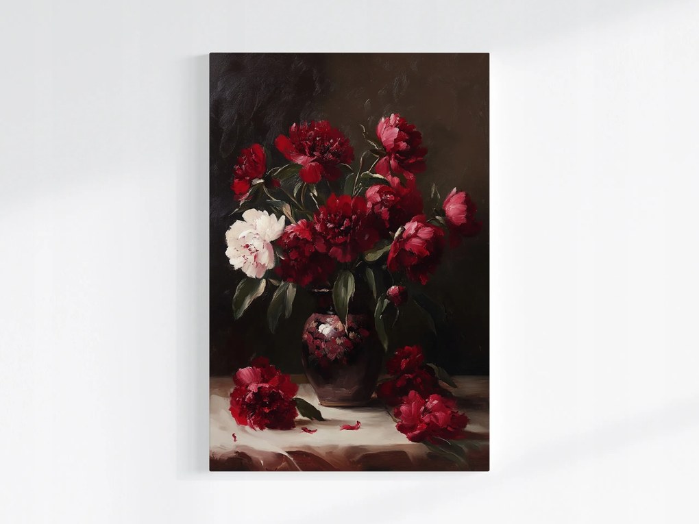Poszter Dekoráció Virágok Csokor Váza Peonie Bazsarózsa 80x120