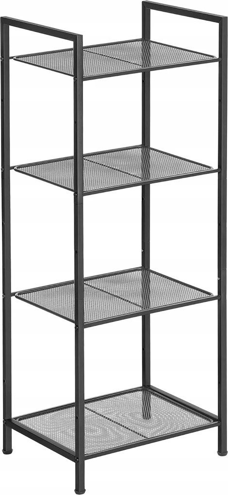 Fekete fém fürdőszobai/konyhai polc Songmics 4 szint, bővíthető