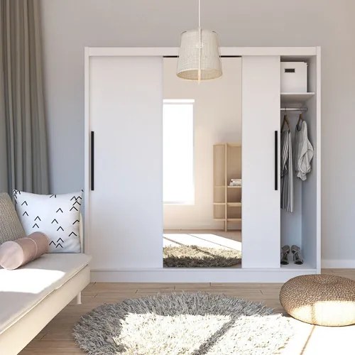 ARIS Gardrobeszekrény Fehér Színben 205 cm