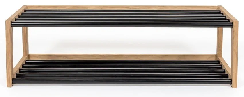 Fekete-natúr színű fém cipőtartó - Woodman