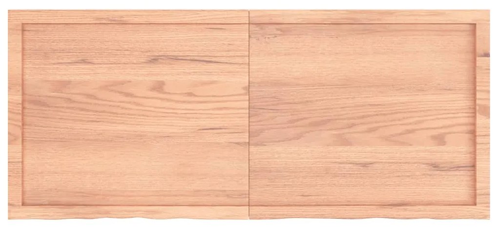 világosbarna kezelt tömör tölgyfa fali polc 140 x 60 x (2-4) cm