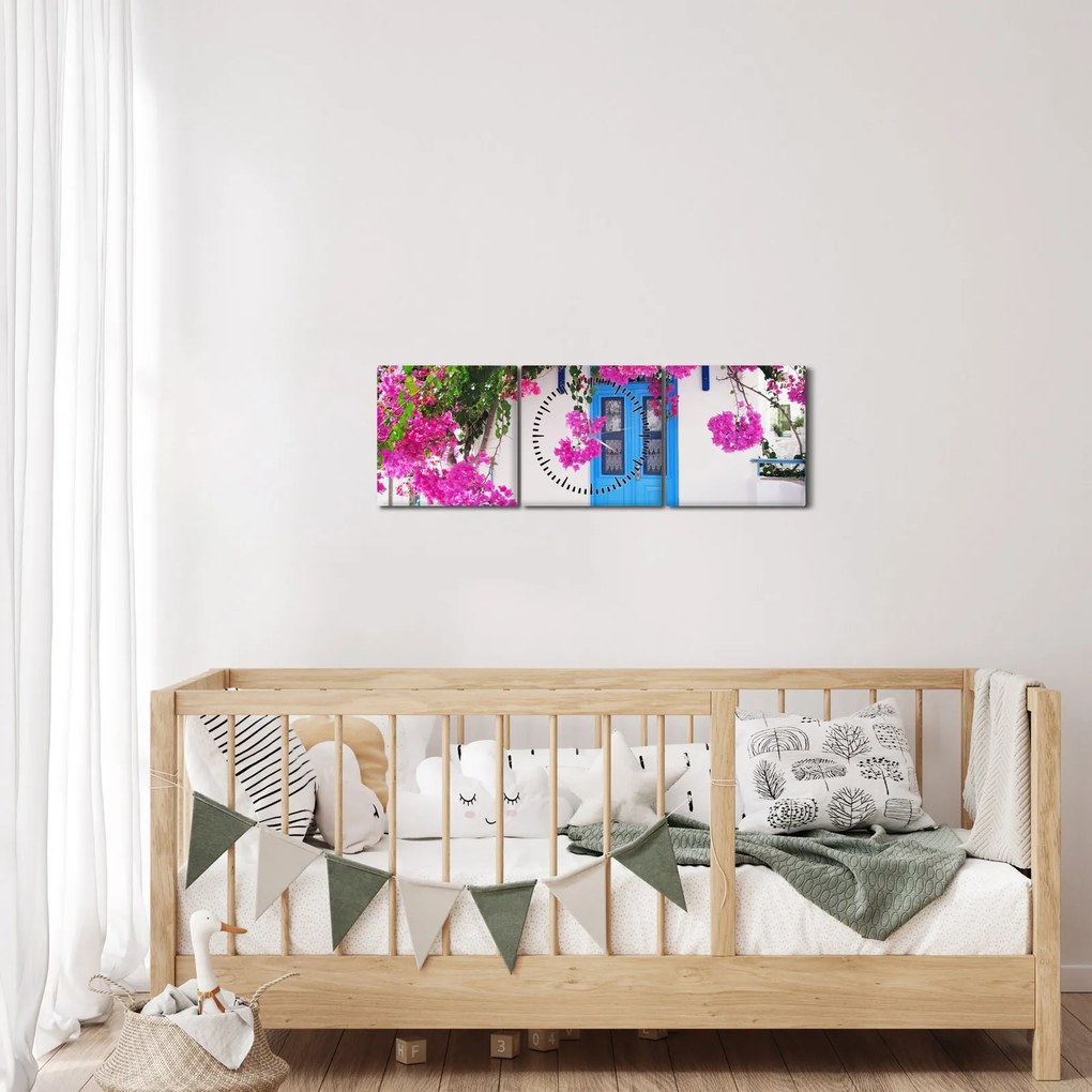 Kép - Hagyományos görög ház (órával) (90x30 cm)