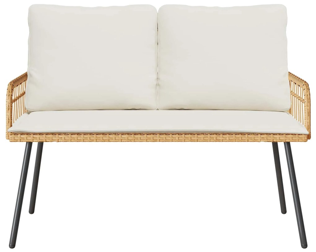 vidaXL Kerti pad párnával Természet 114 x 64 x 90 cm Acél