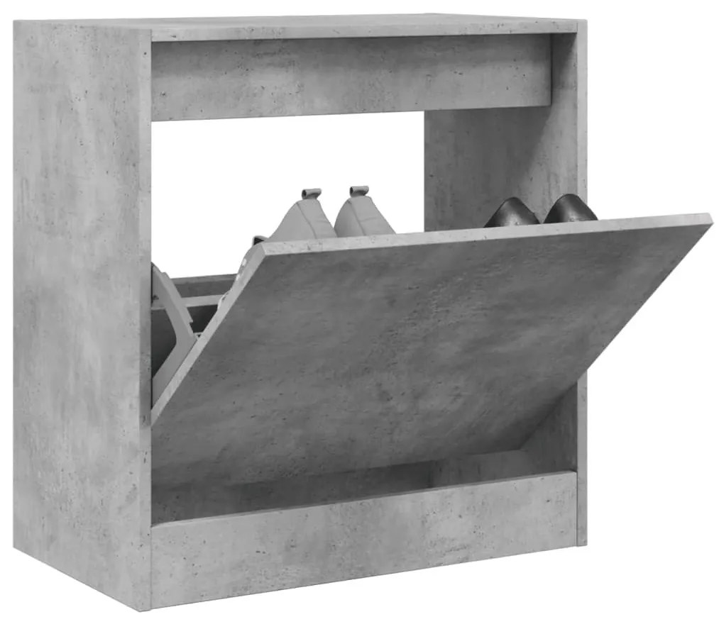 betonszürke szerelt fa cipőszekrény 60 x 34 x 63,5 cm