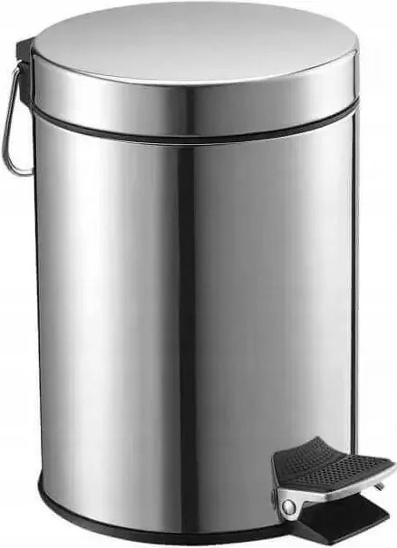 Pedálos kosár Stella Standard kerek 5 L polírozott acél