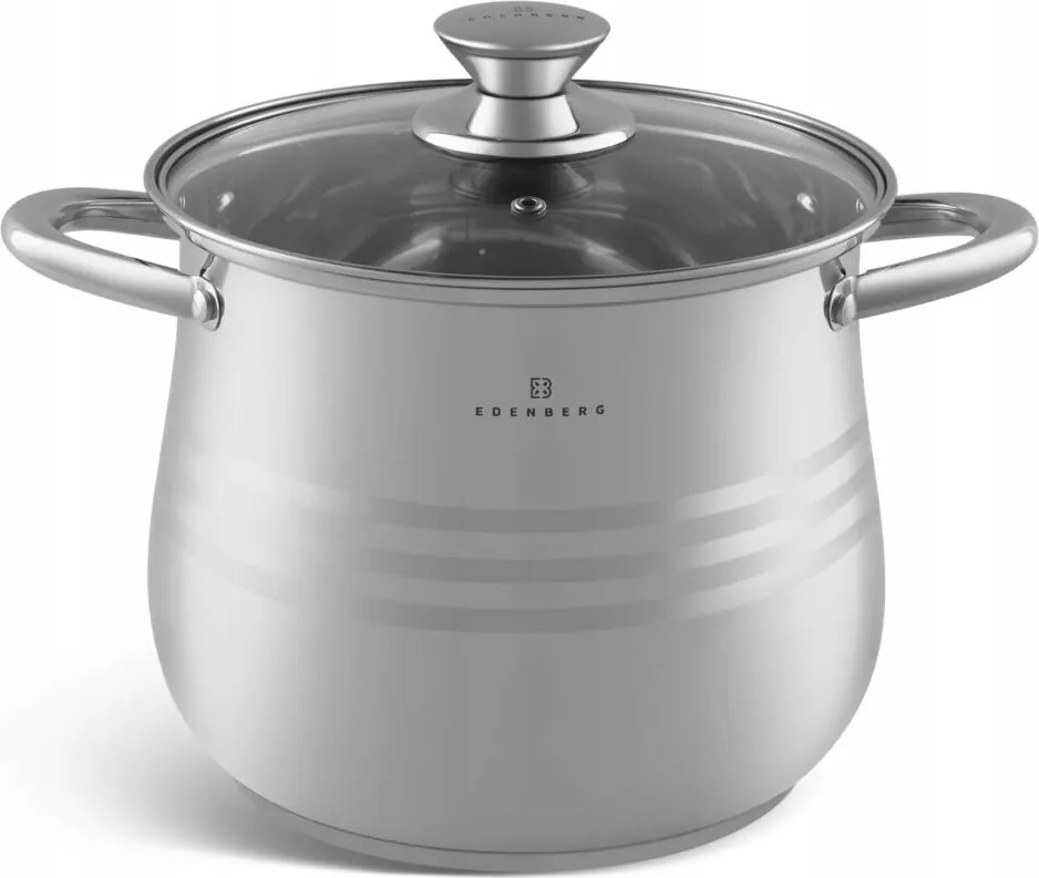 Acél fazék fedővel 8.8l indukciós gázhoz