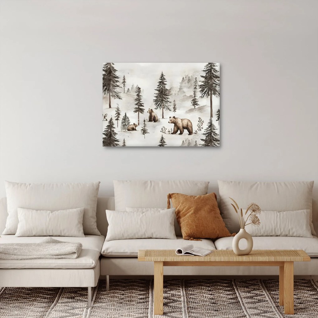 Kép - Erdő medvékkel (70x50 cm)