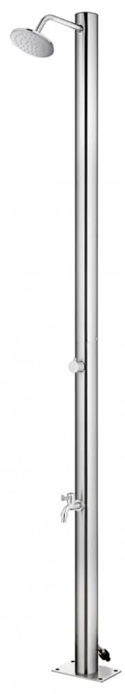 vidaXL rozsdamentes acél kerti zuhany barna aljjal 220 cm
