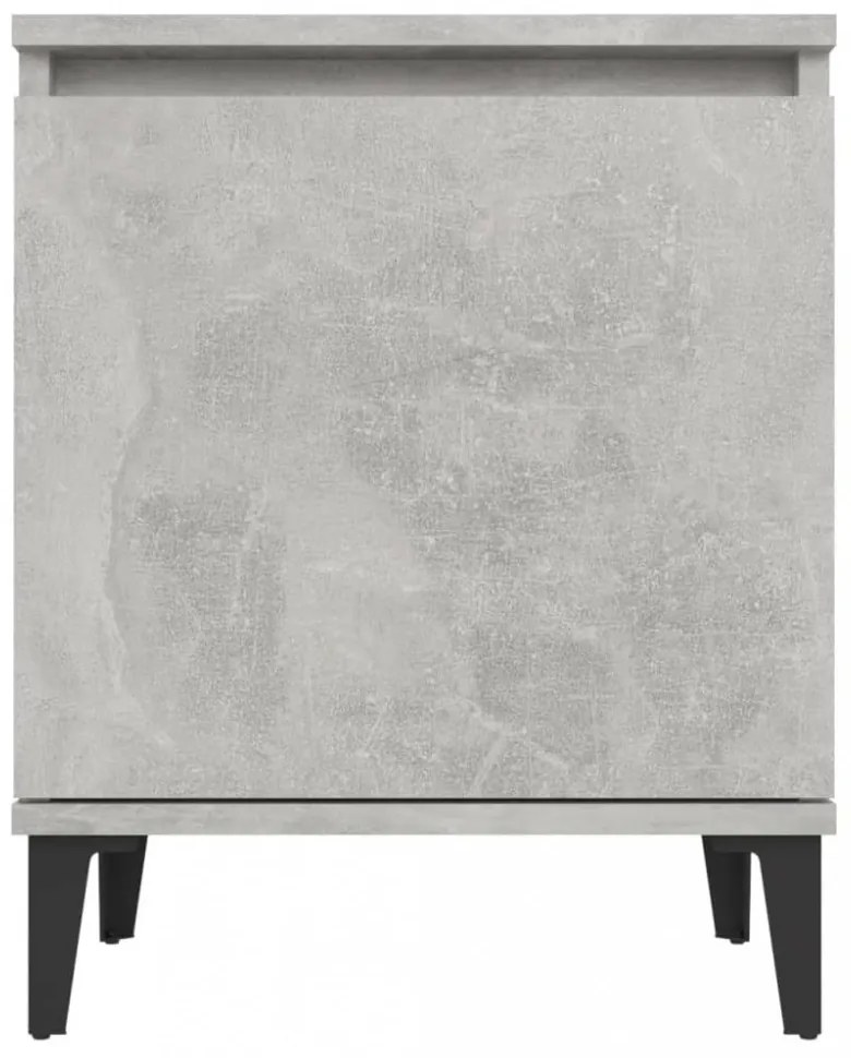 betonszürke éjjeliszekrények fém lábbal 40 x 30 x 50 cm