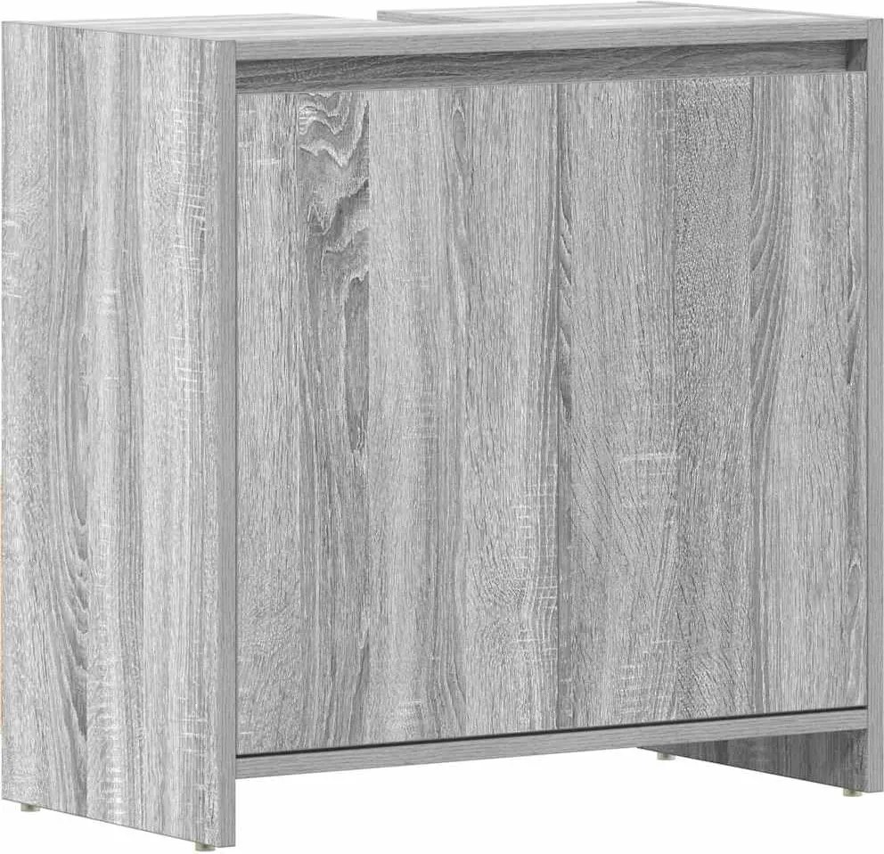 vidaXL szürke sonoma színű szerelt fa fürdőszobaszekrény 60x33x61 cm