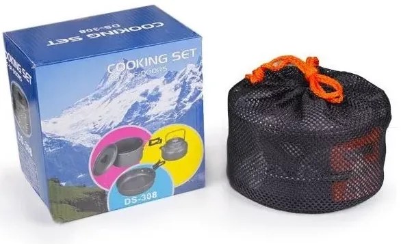 Háromrészes összecsukható hordozható kempingfőző készlet - DS-308 - Nakida