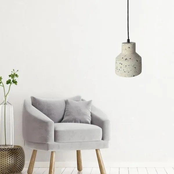 Csillár zsinóron TERRAZZO 1xE27/60W/230V átm. 12 cm krémes