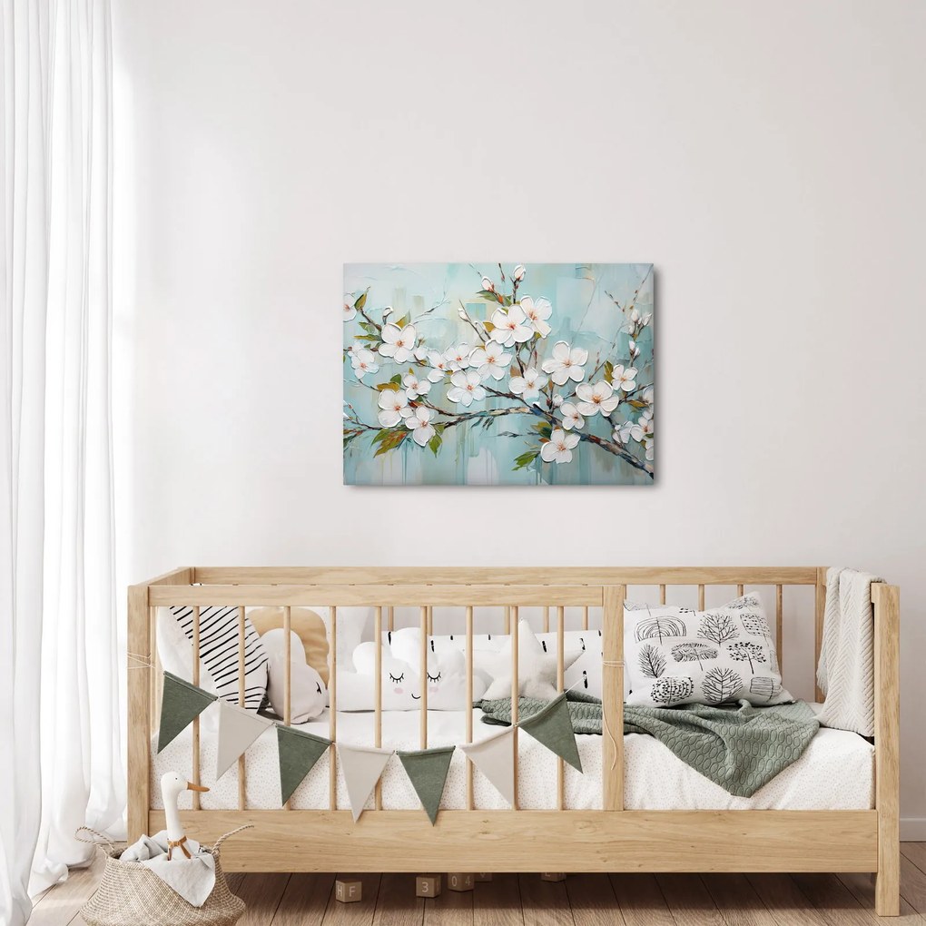 Kép - Festés, virágzó faágak (70x50 cm)