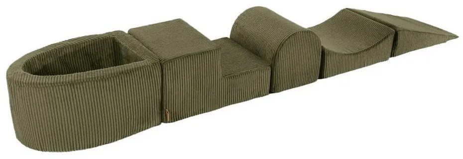 Khaki kordbársony habszivacs játszótér 5 db-os magasság 30 cm 250x45 cm Montessori – Meowbaby