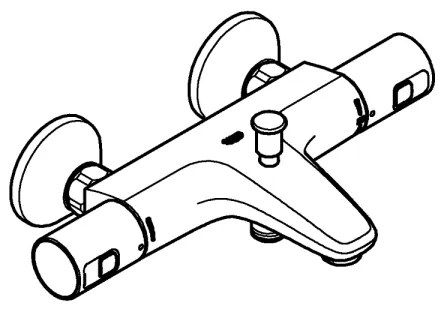 GROHE 345982430 - PRECISION START termosztátos kádcsaptelep, 168 mm, fekete