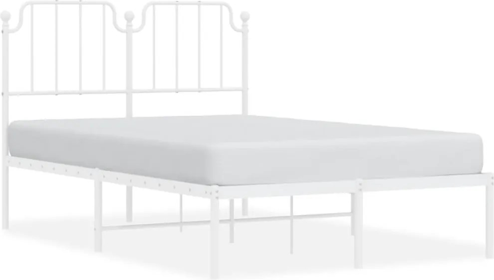 vidaXL fehér fém ágykeret fejtámlával 120 x 200 cm