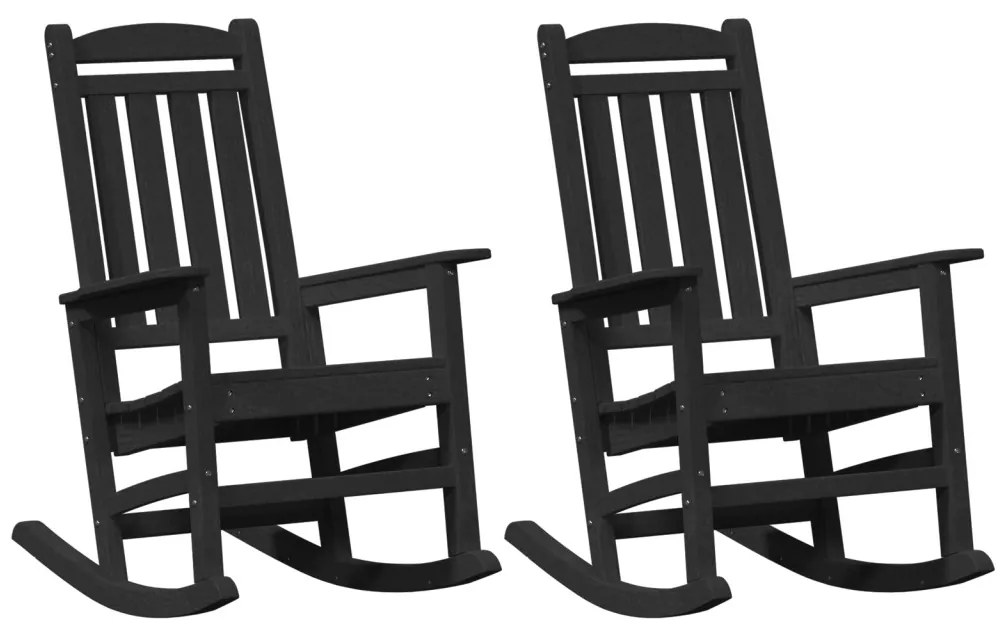 kertihintaszék 2 db Fekete 70x92x107.5 cm HDPE