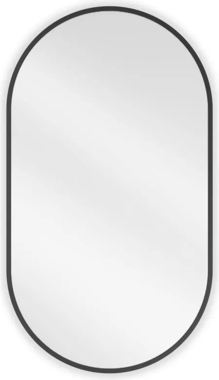 Mexen Loft 80 x 45 cm-es ovális fürdőszobai tükör, fekete keret - 9851-080-045-000-70