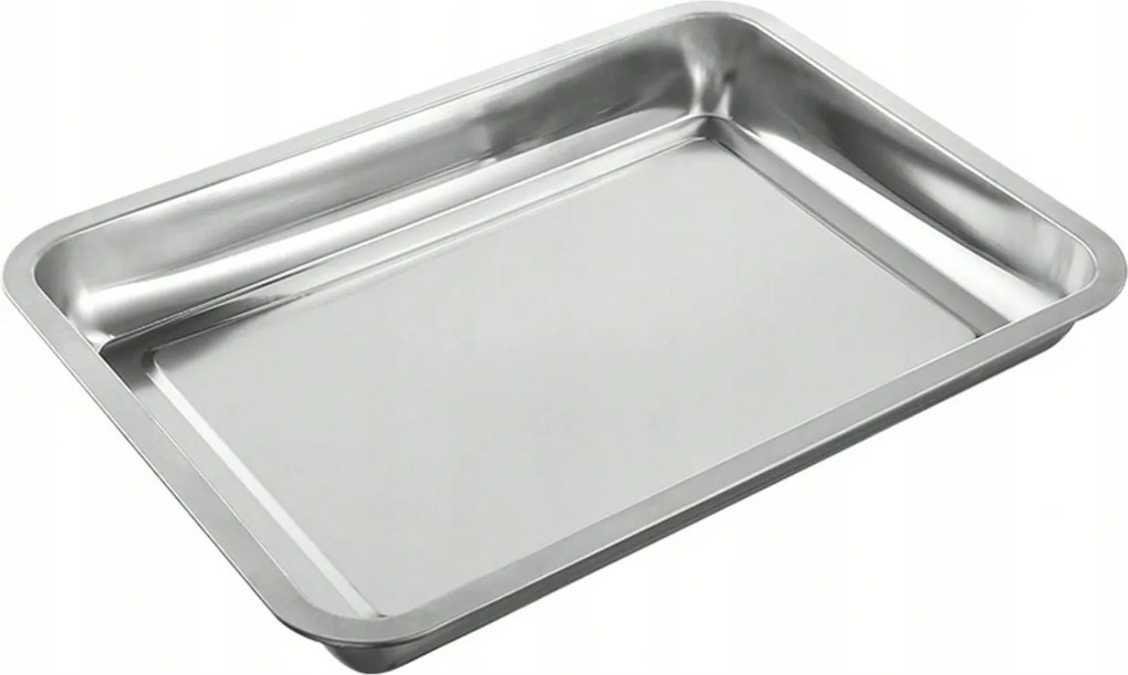 Tálca Fém Patera Rozsdamentes Tálca Nagy Téglalap alakú Mély 45x35 CM