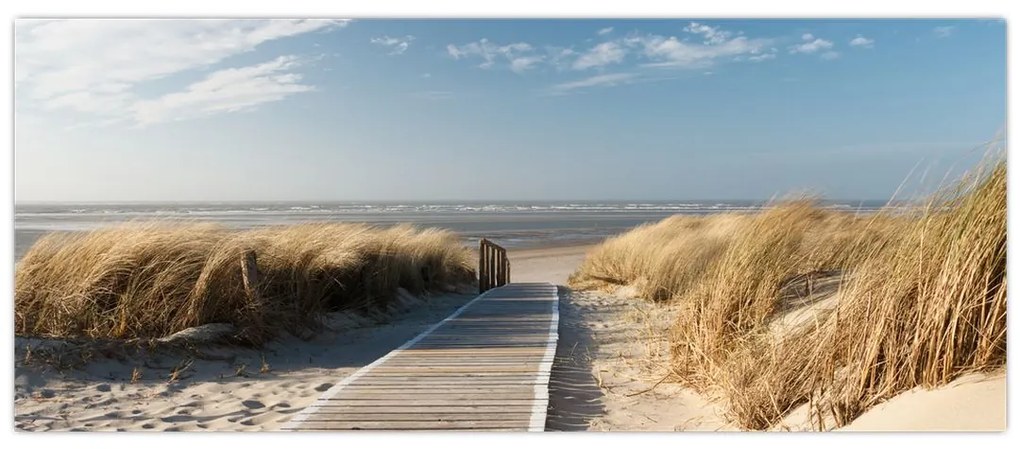 Kép - Homokos strand Langeoog szigetén, Németországban (120x50 cm)