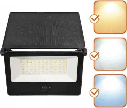 Napelemes LED reflektor érzékelővel NCS G2 LED/30W/3,7V 3000/4000/6500K IP54 5200 mAh