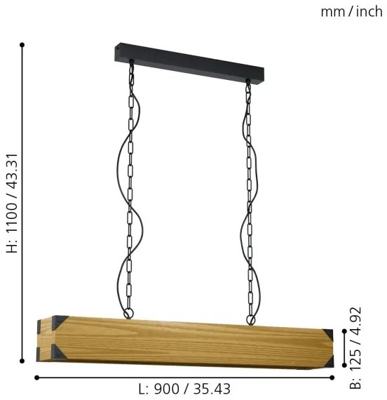 Eglo 43159 - Csillár láncon HARBOROUGH 4xE27/40W/230V