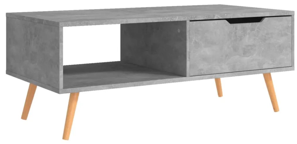 Betonszürke szerelt fa dohányzóasztal 100 x 49,5 x 43 cm