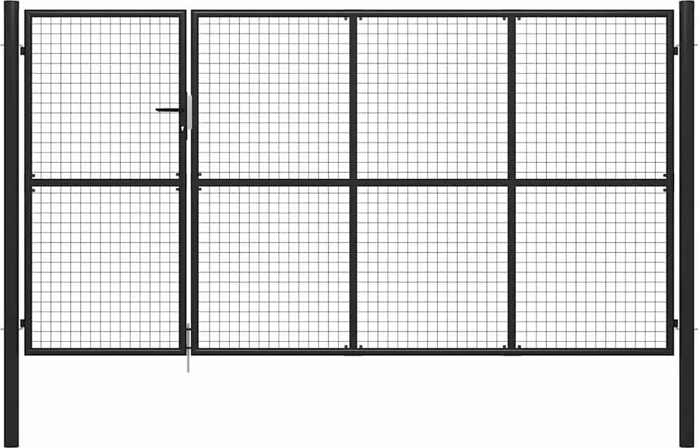 vidaXL antracit színű acél kerti kapu 350 x 175 cm
