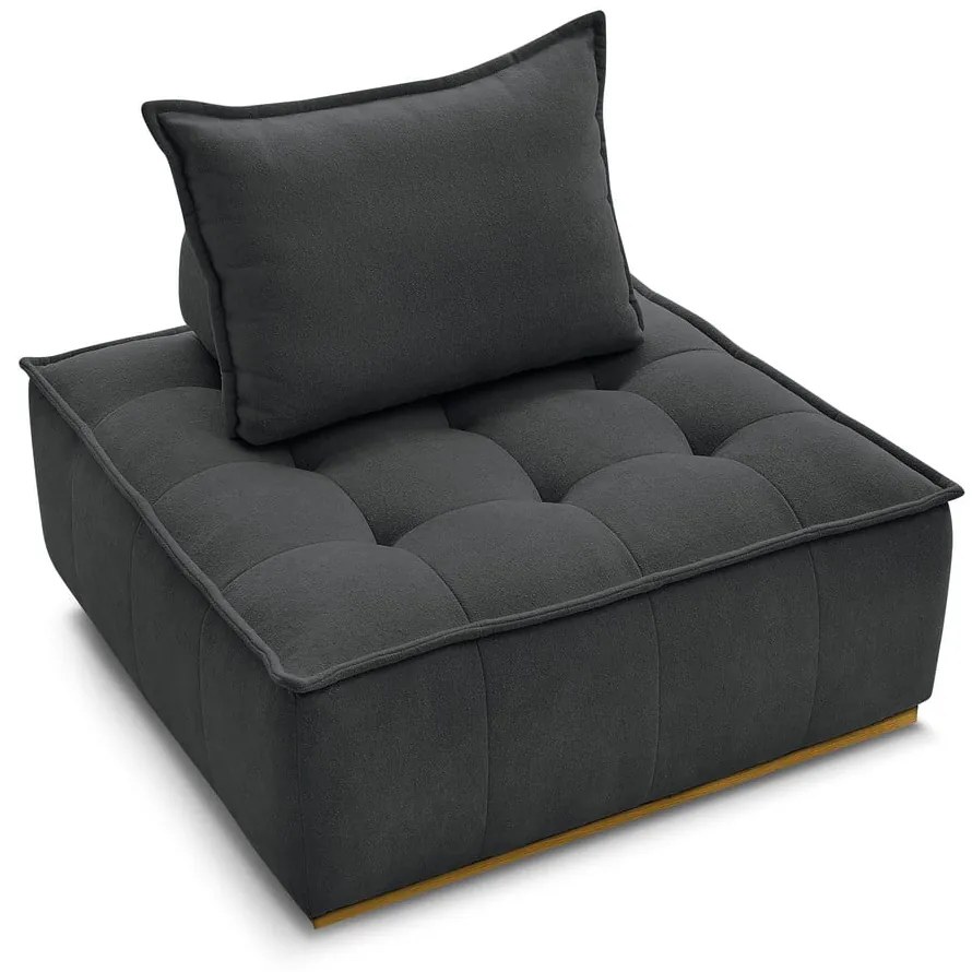 Sötétszürke zsenília fotel Elisa – Bobochic Paris